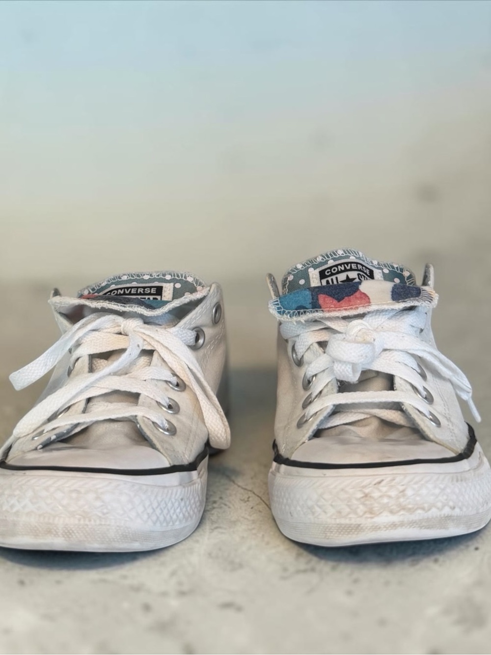 Converse Chuck Taylor All Star Double Tongue White Polka Dot Low Top - Women’s 8 - Picture 6 of 12